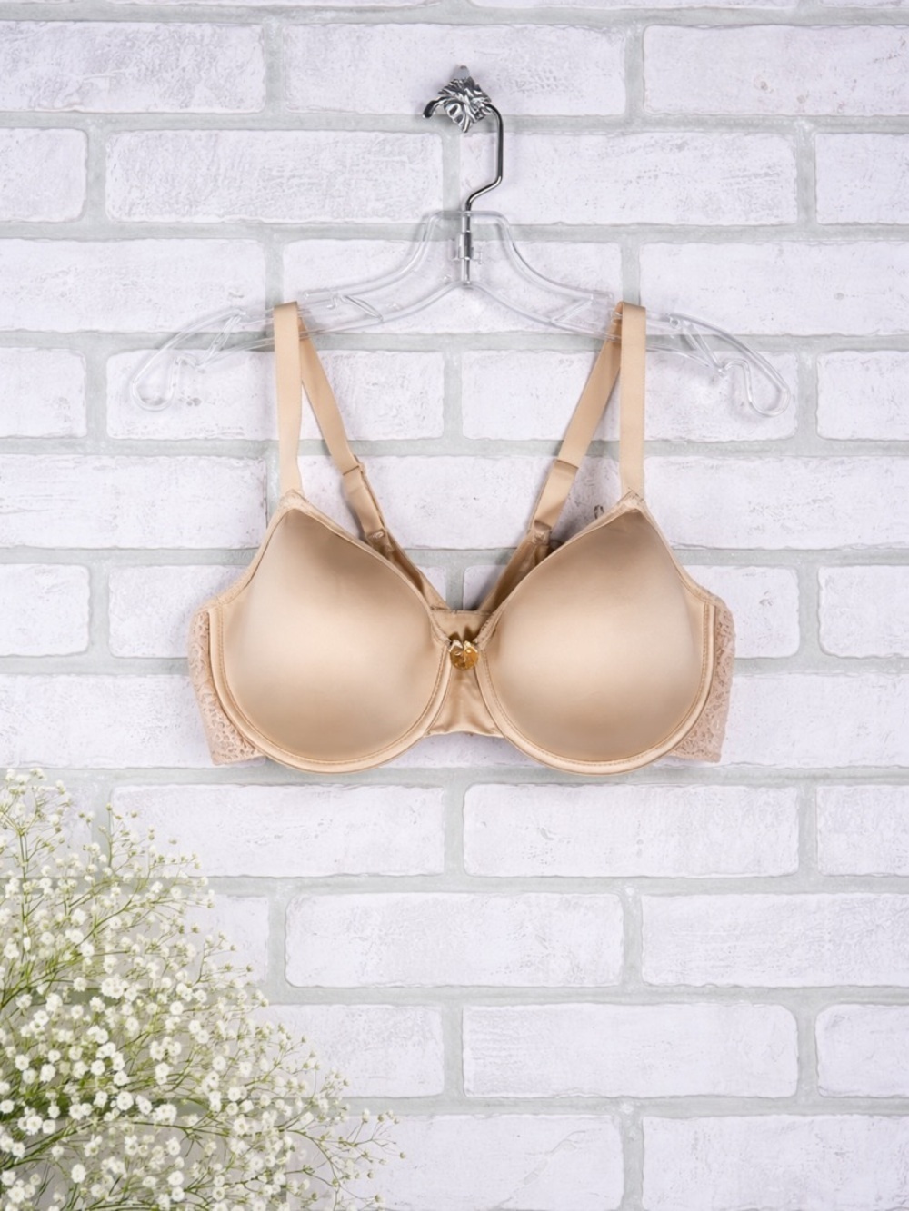 Wacoal Halo Lace Contour Spacer Underwire Bra in Nude Size 38D Style 853205